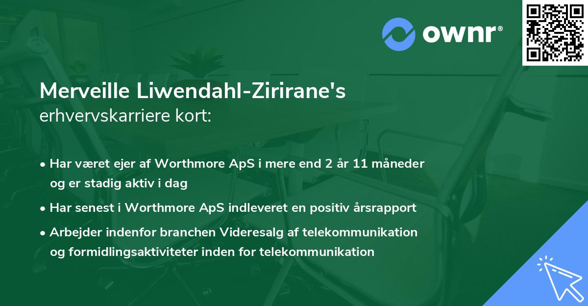 Merveille Liwendahl-Zirirane's erhvervskarriere kort