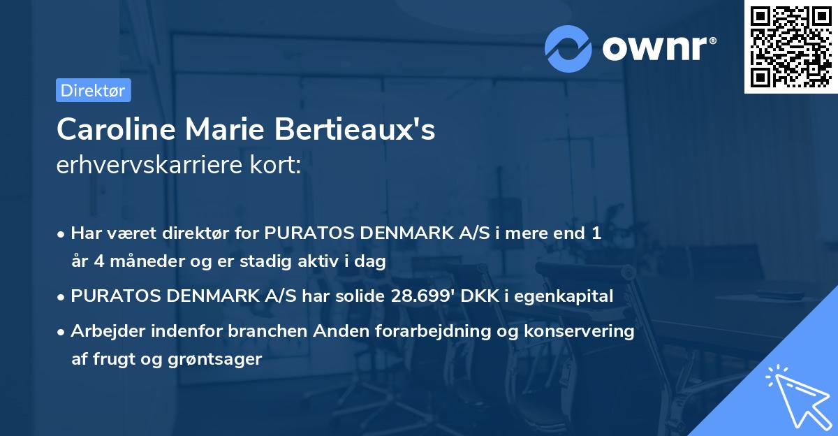 Caroline Marie Bertieaux's erhvervskarriere kort