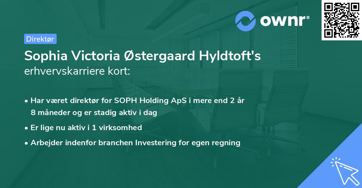 Sophia Victoria Østergaard Hyldtoft's erhvervskarriere kort