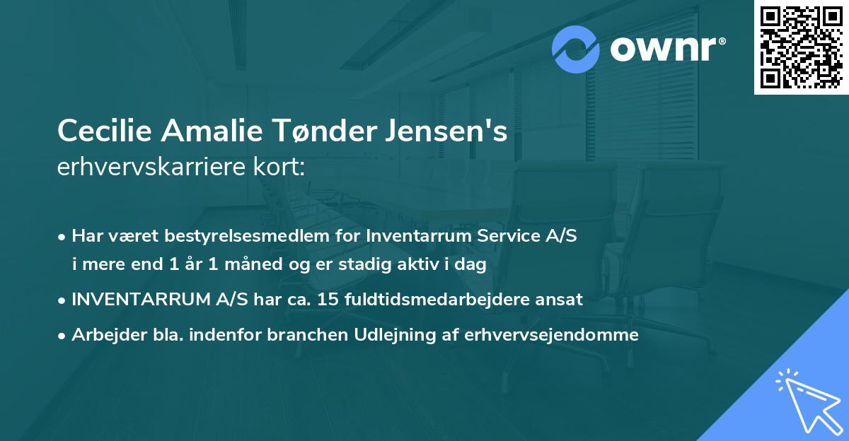 Cecilie Amalie Tønder Jensen's erhvervskarriere kort