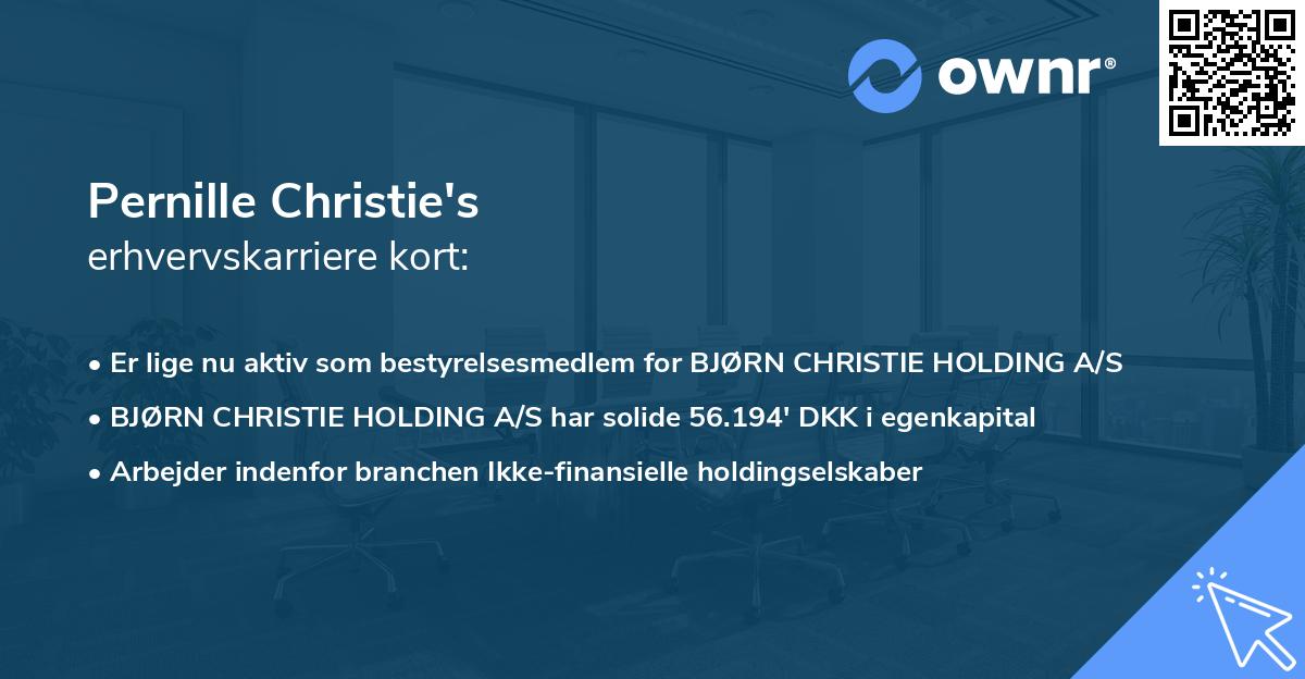 Pernille Christie's erhvervskarriere kort