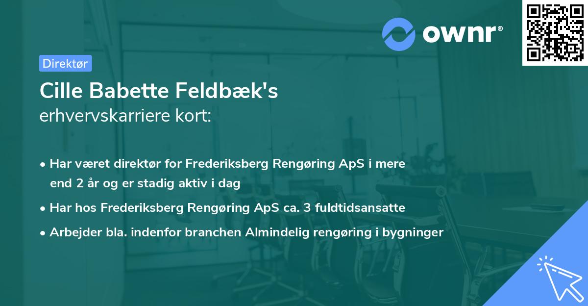 Cille Babette Feldbæk's erhvervskarriere kort