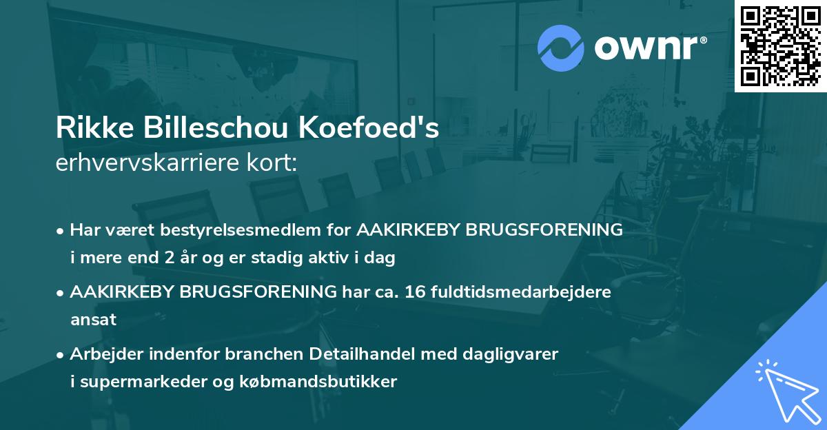Rikke Billeschou Koefoed's erhvervskarriere kort