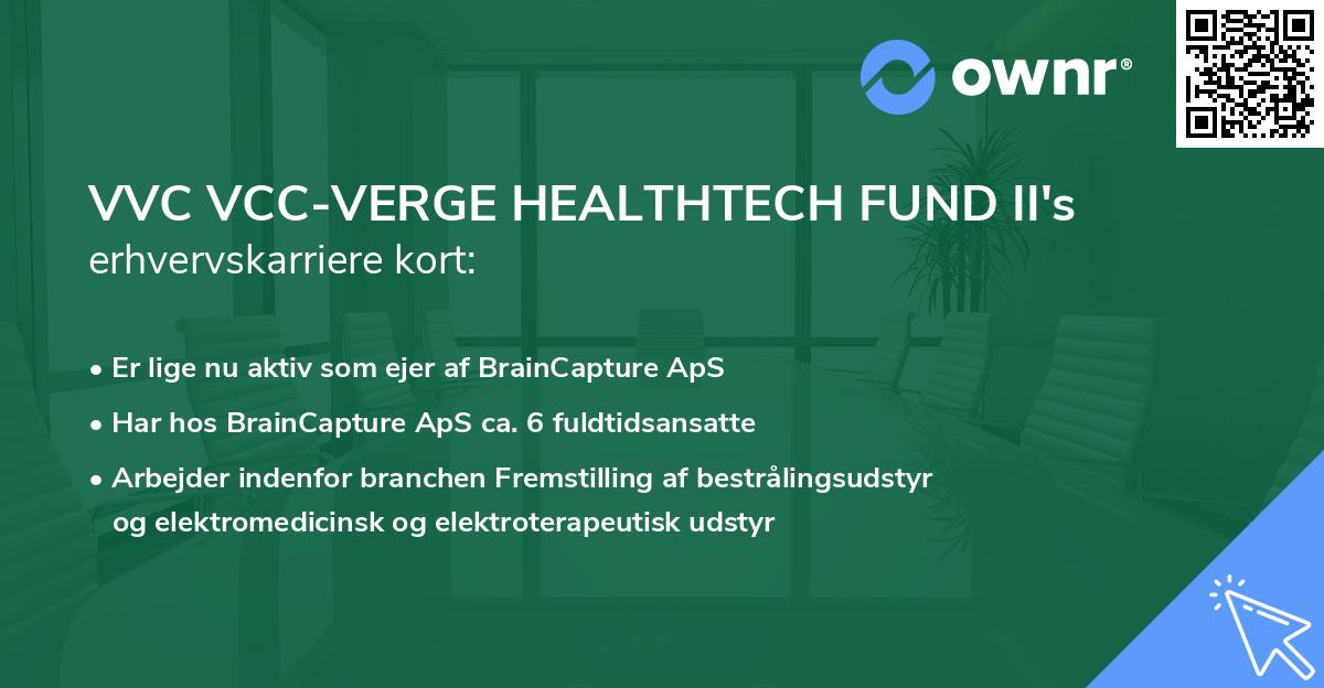 VVC VCC-VERGE HEALTHTECH FUND II's erhvervskarriere kort