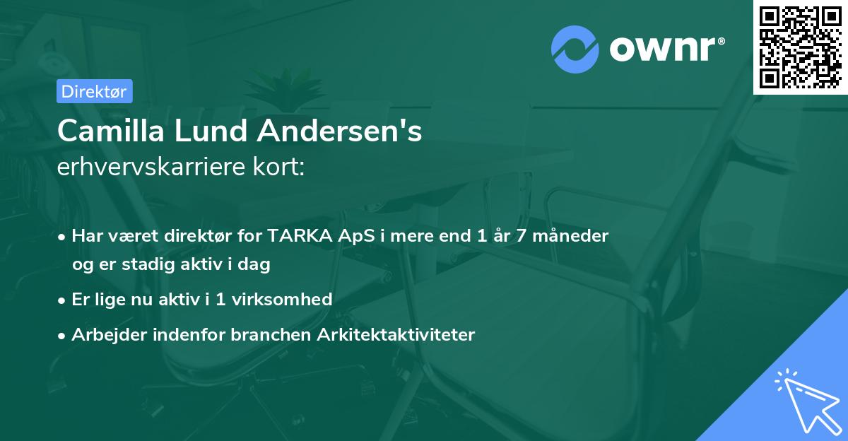 Camilla Lund Andersen's erhvervskarriere kort