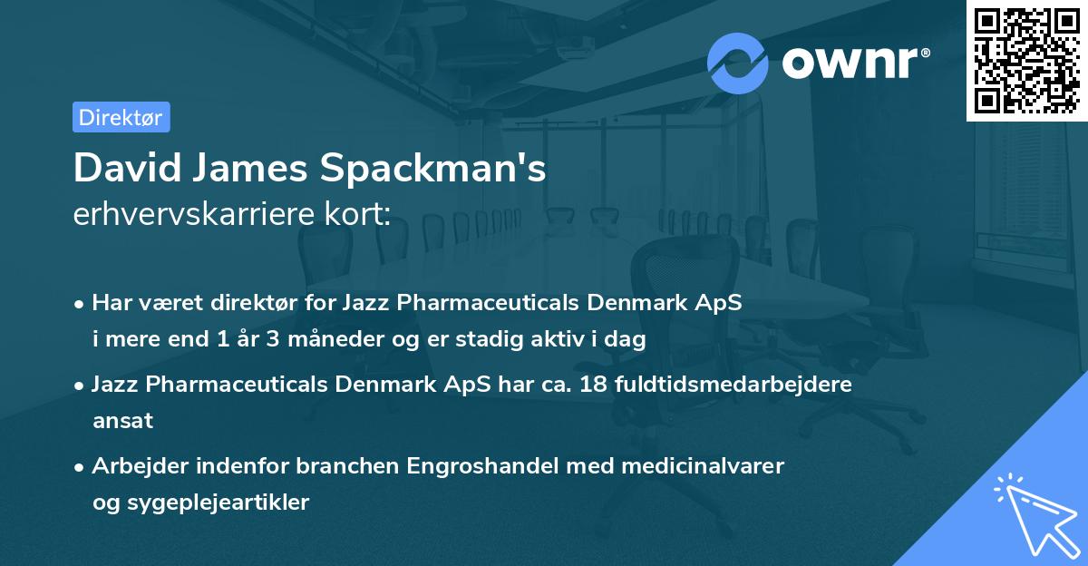 David James Spackman's erhvervskarriere kort