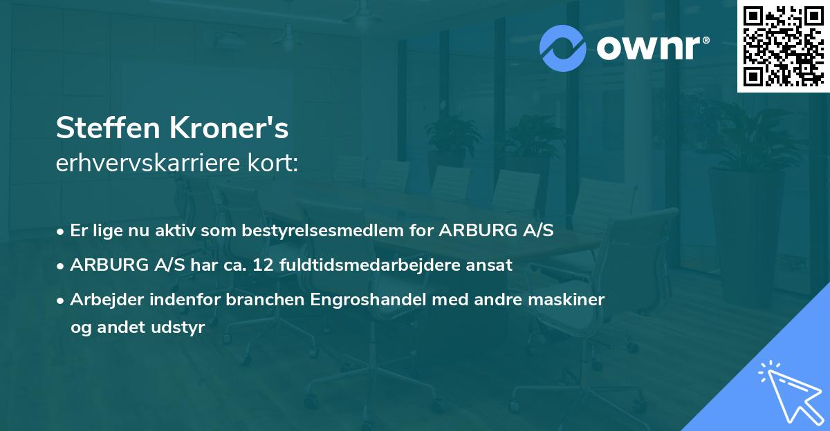 Steffen Kroner's erhvervskarriere kort