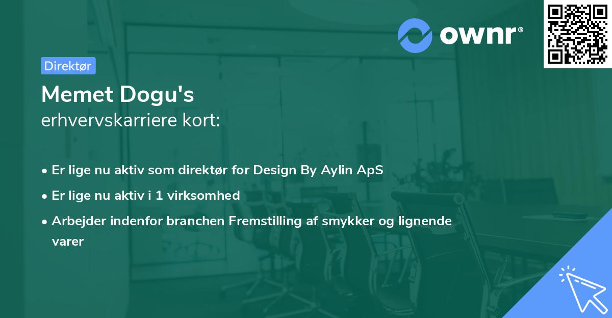 Memet Dogu's erhvervskarriere kort