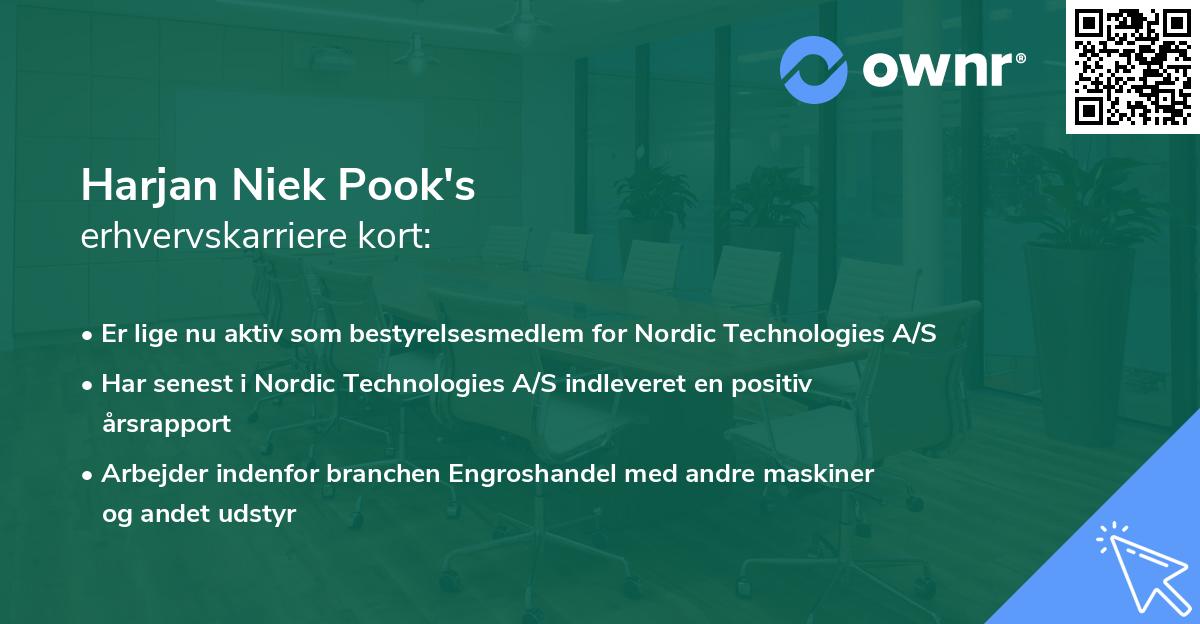 Harjan Niek Pook's erhvervskarriere kort