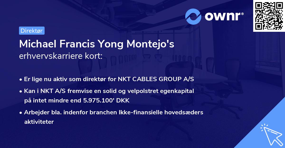 Michael Francis Yong Montejo's erhvervskarriere kort