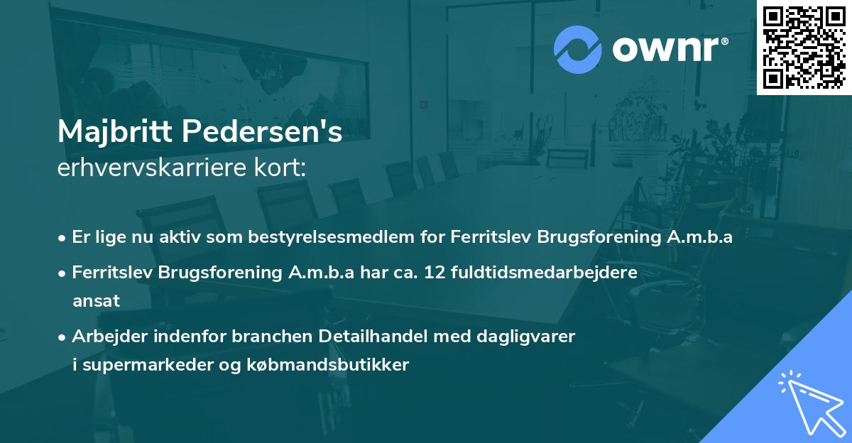 Majbritt Pedersen's erhvervskarriere kort
