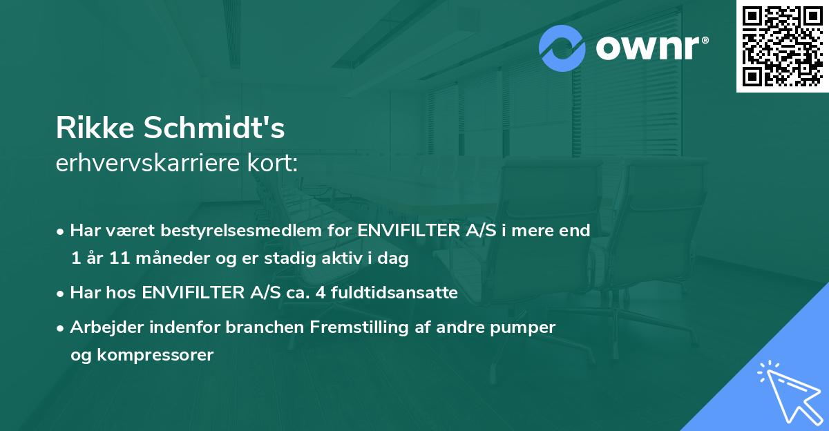 Rikke Schmidt's erhvervskarriere kort