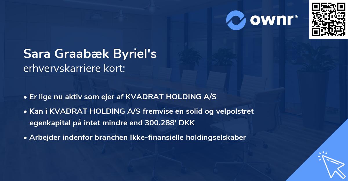 Sara Graabæk Byriel's erhvervskarriere kort