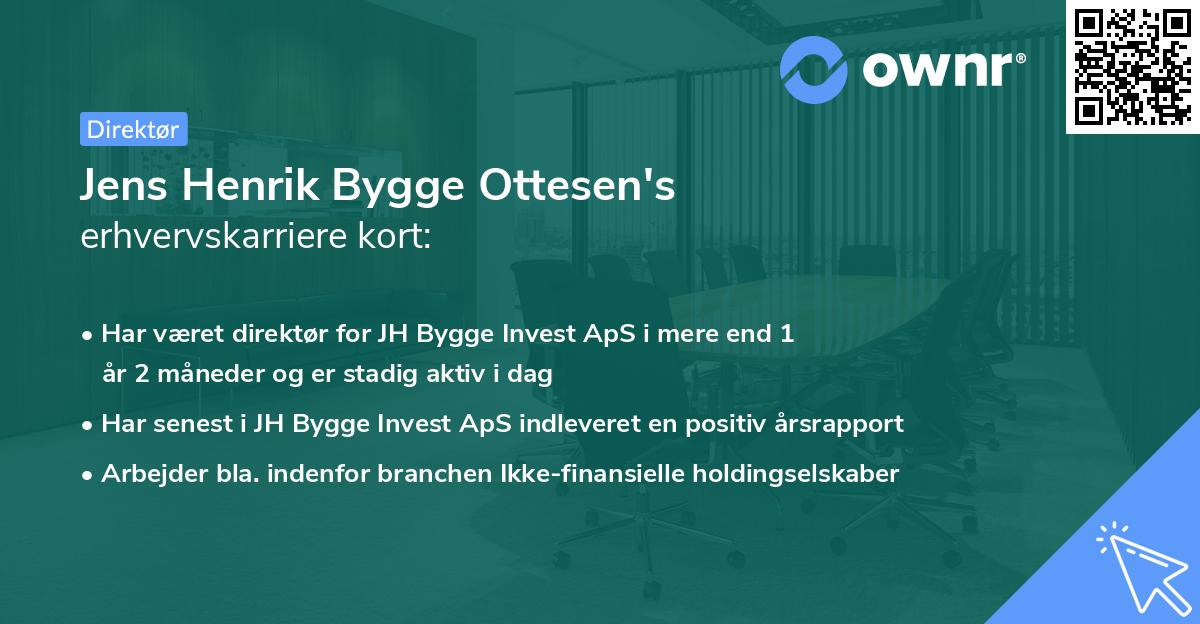 Jens Henrik Bygge Ottesen's erhvervskarriere kort