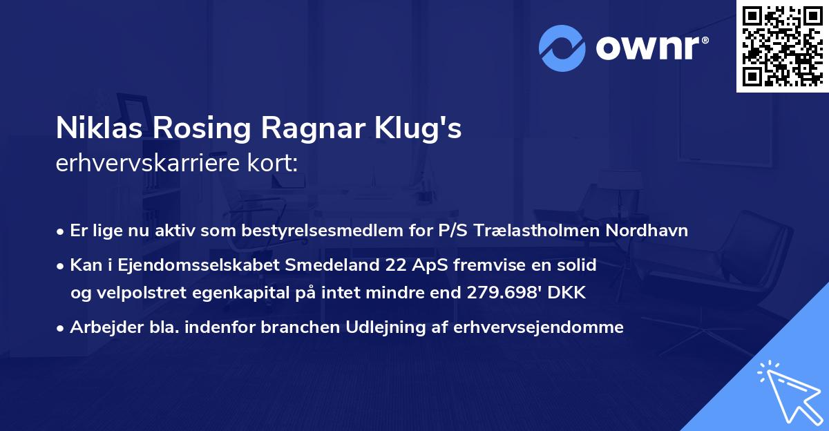 Niklas Rosing Ragnar Klug's erhvervskarriere kort