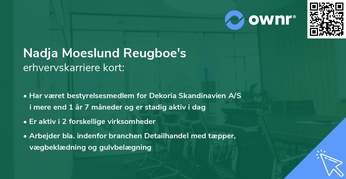 Nadja Moeslund Reugboe's erhvervskarriere kort