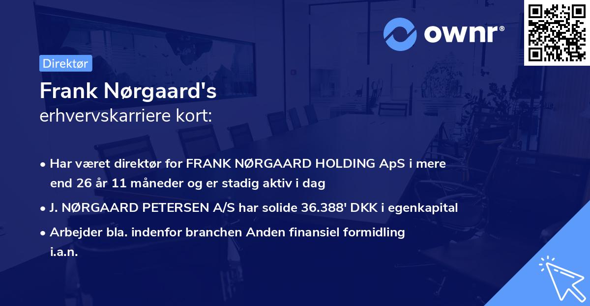 Frank Nørgaard's erhvervskarriere kort
