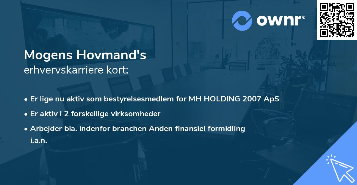 Mogens Hovmand's erhvervskarriere kort