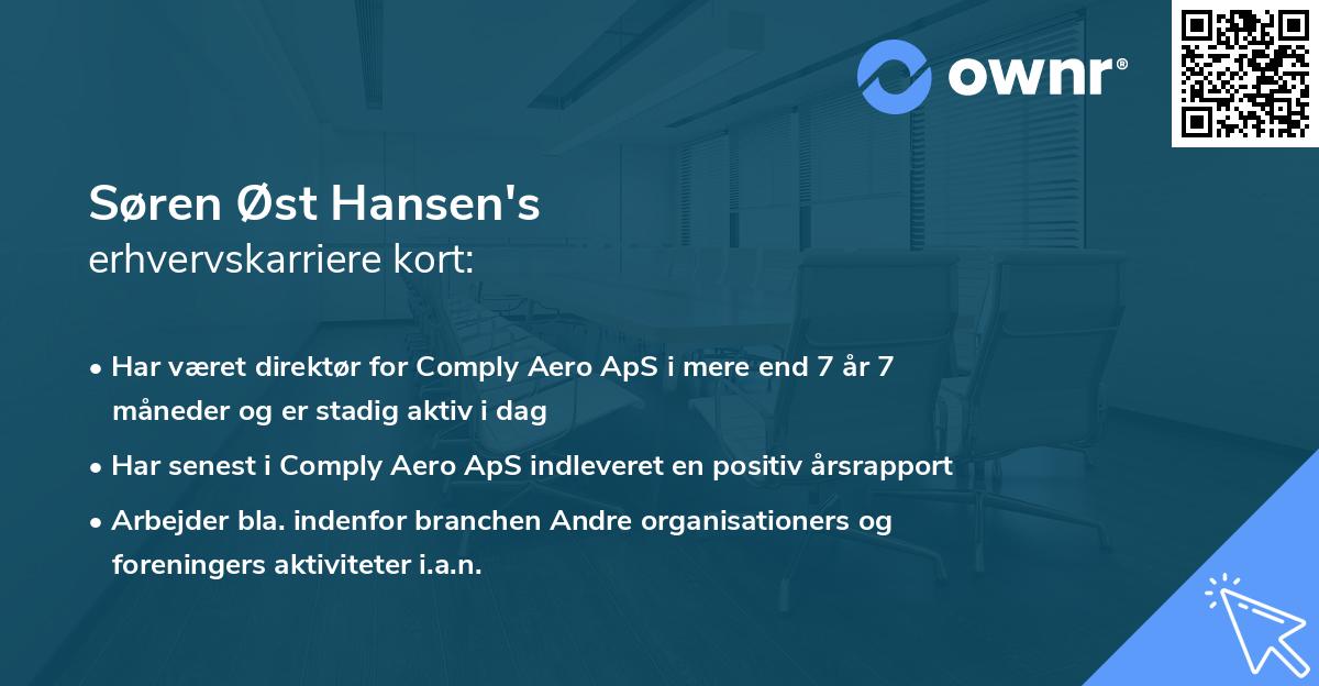 Søren Øst Hansen's erhvervskarriere kort