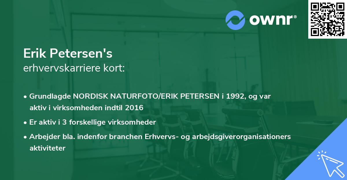 Erik Petersen's erhvervskarriere kort