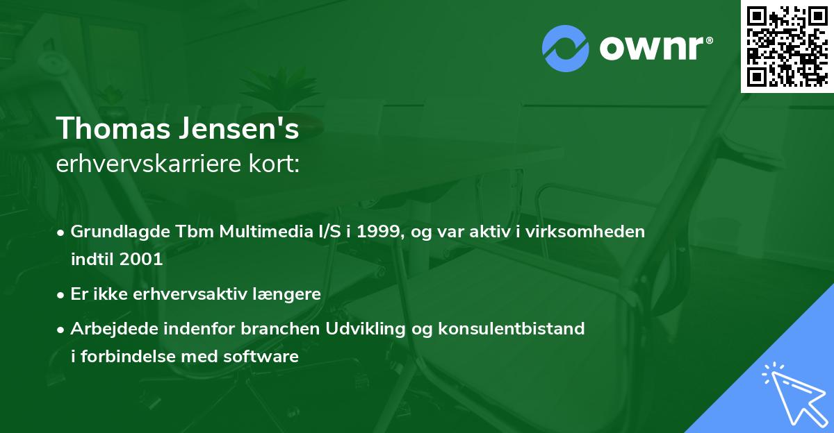 Thomas Jensen's erhvervskarriere kort