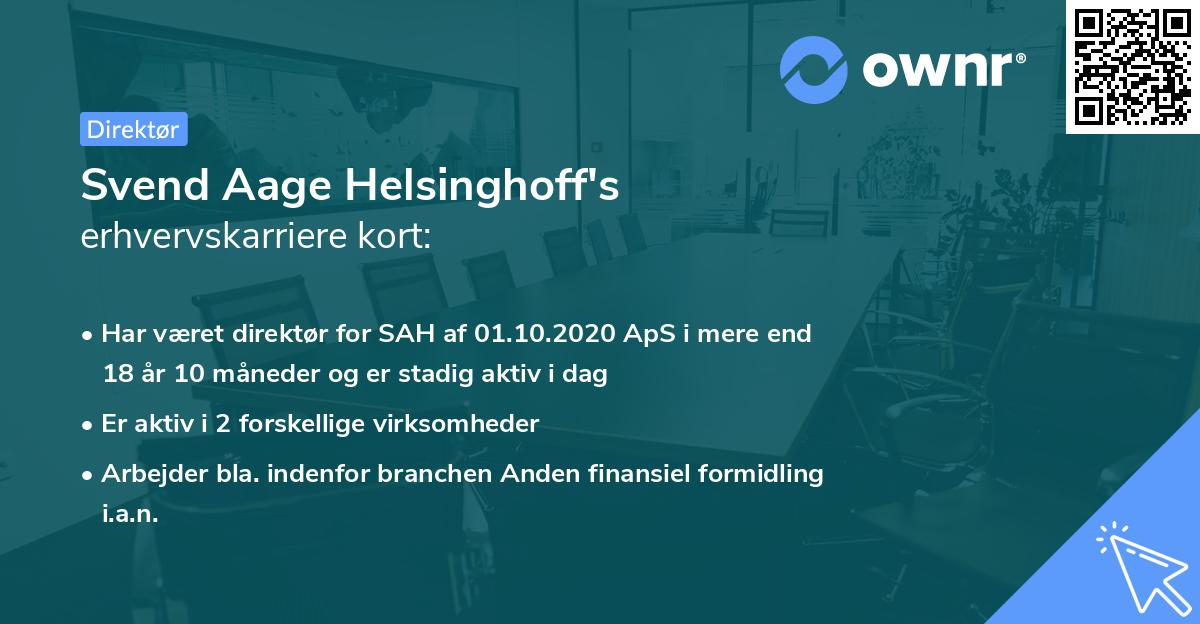 Svend Aage Helsinghoff's erhvervskarriere kort