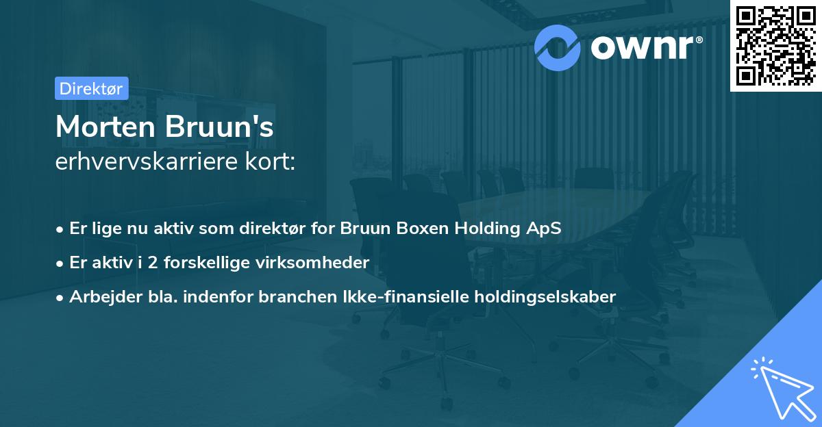 Morten Bruun's erhvervskarriere kort