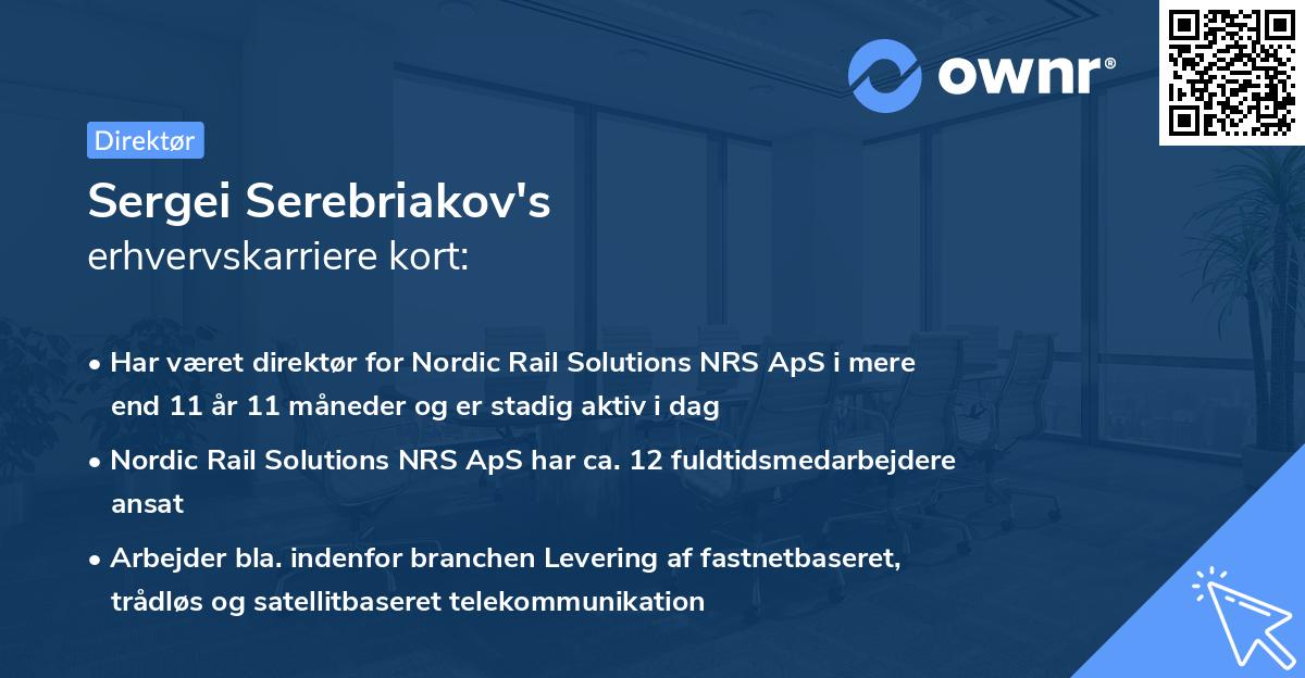 Sergei Serebriakov's erhvervskarriere kort