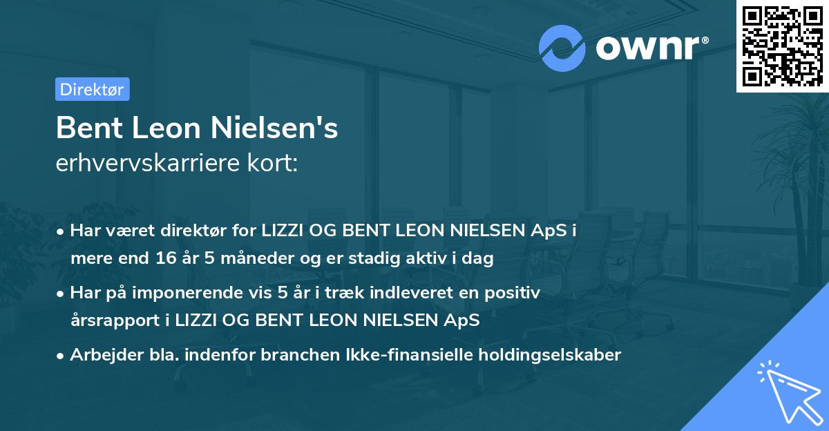 Bent Leon Nielsen's erhvervskarriere kort