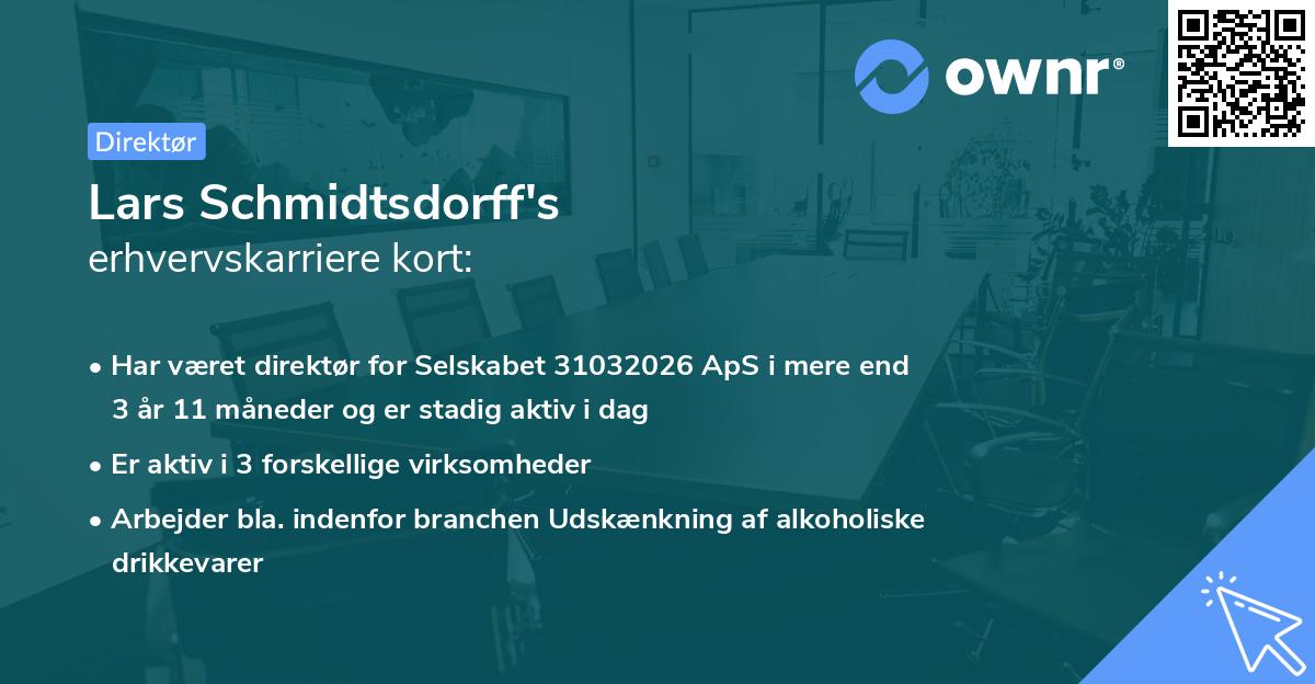 Lars Schmidtsdorff's erhvervskarriere kort