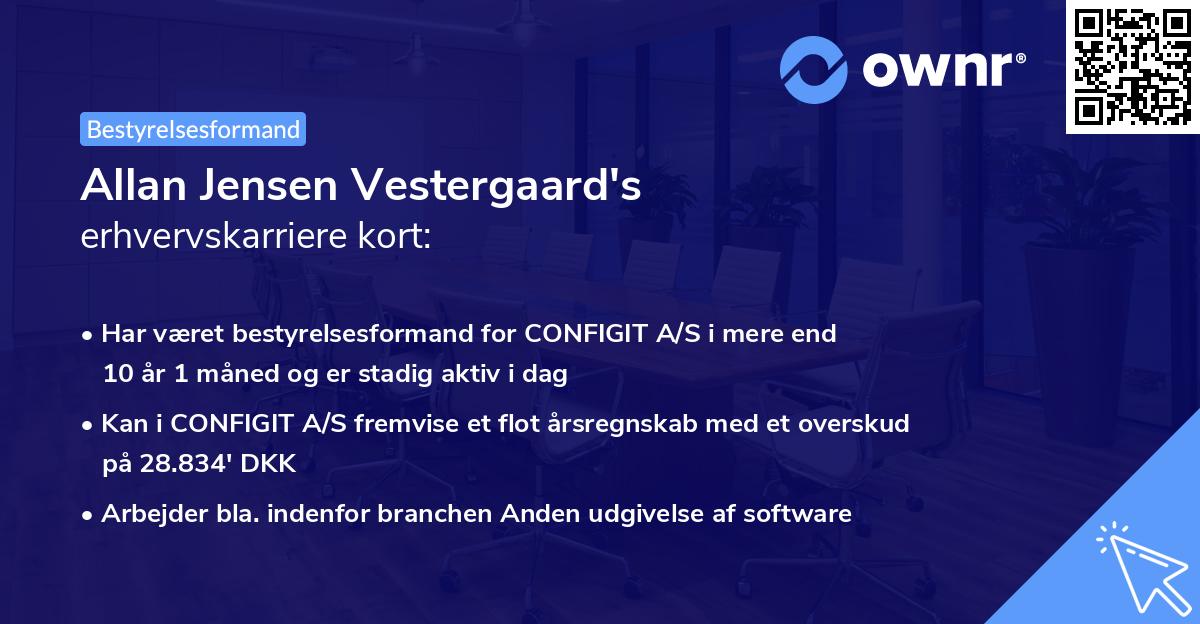 Allan Jensen Vestergaard's erhvervskarriere kort