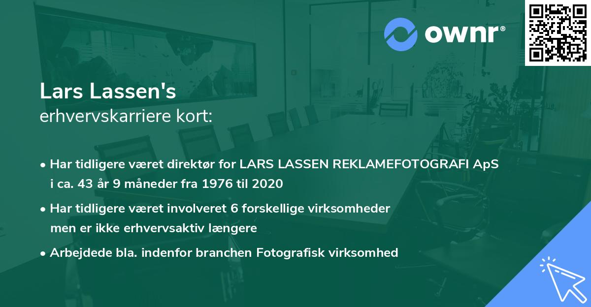 Lars Lassen's erhvervskarriere kort