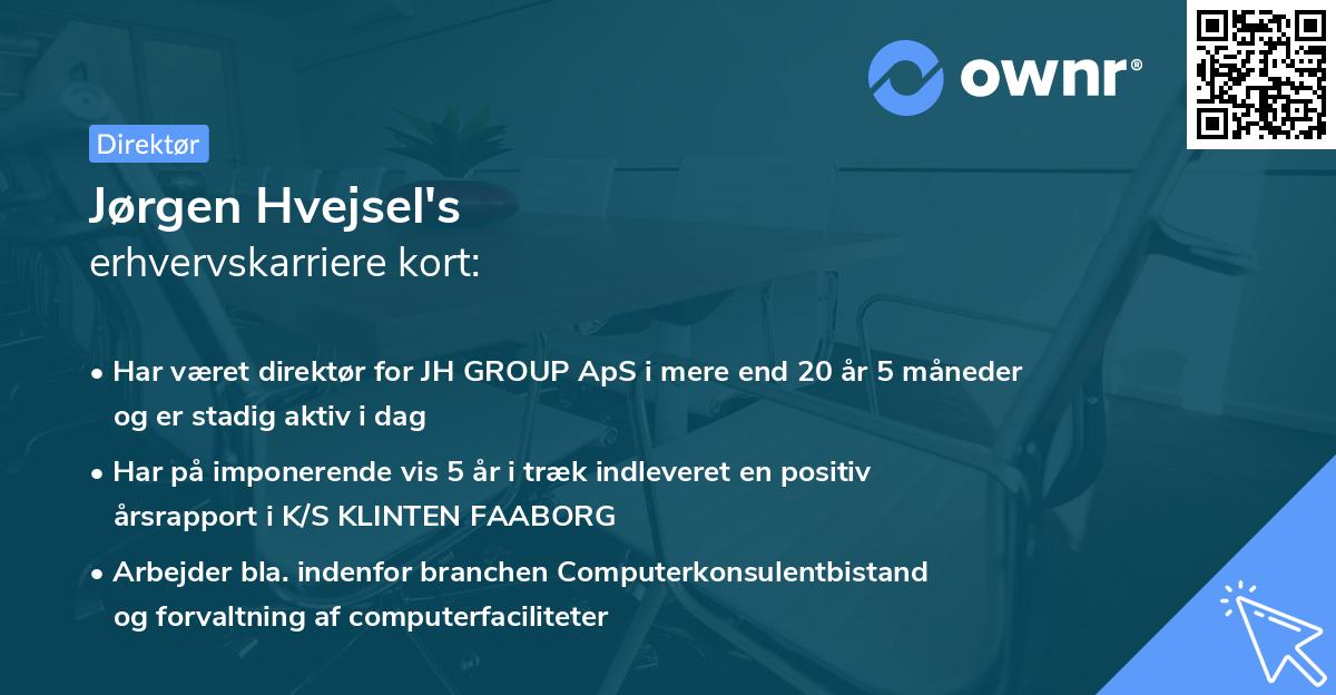Jørgen Hvejsel's erhvervskarriere kort