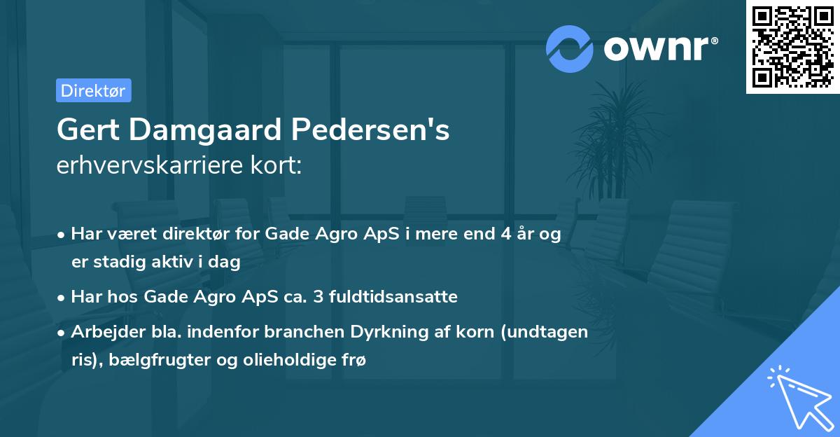 Gert Damgaard Pedersen's erhvervskarriere kort
