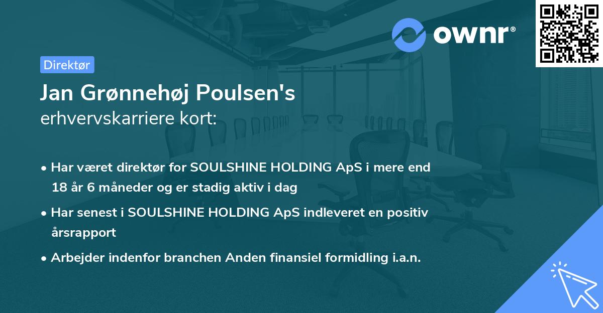 Jan Grønnehøj Poulsen's erhvervskarriere kort