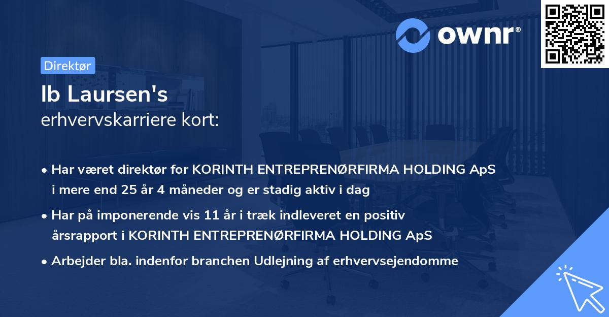 Ib Laursen's erhvervskarriere kort