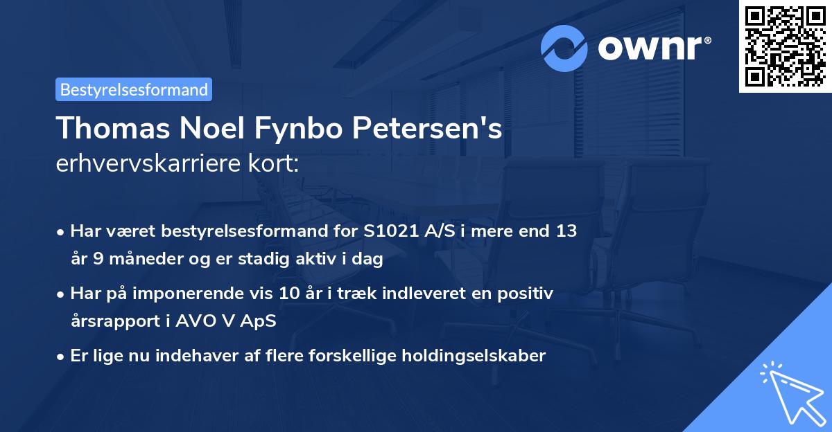 Thomas Noel Fynbo Petersen's erhvervskarriere kort