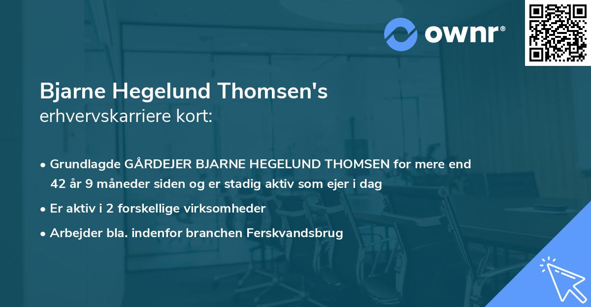 Bjarne Hegelund Thomsen's erhvervskarriere kort