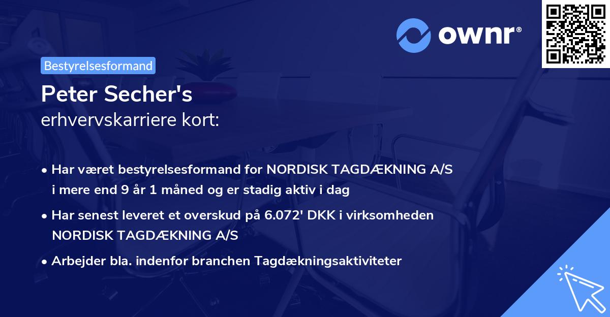 Peter Secher's erhvervskarriere kort