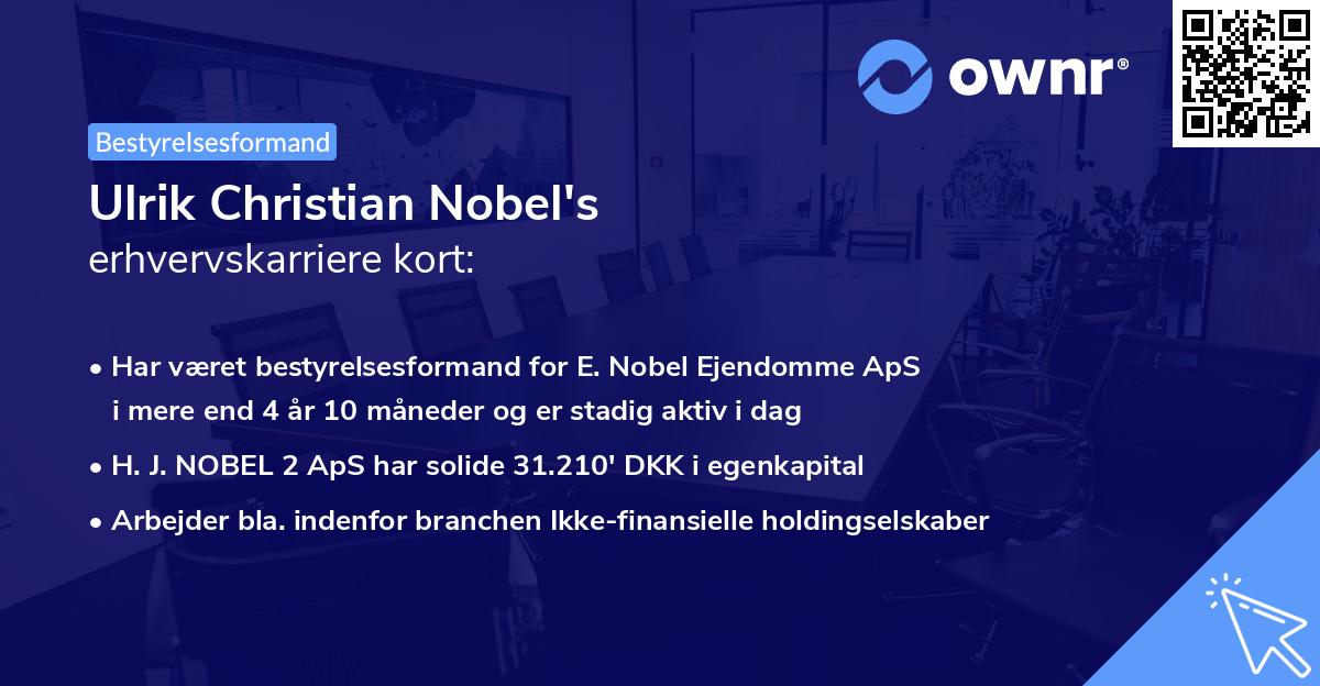 Ulrik Christian Nobel's erhvervskarriere kort