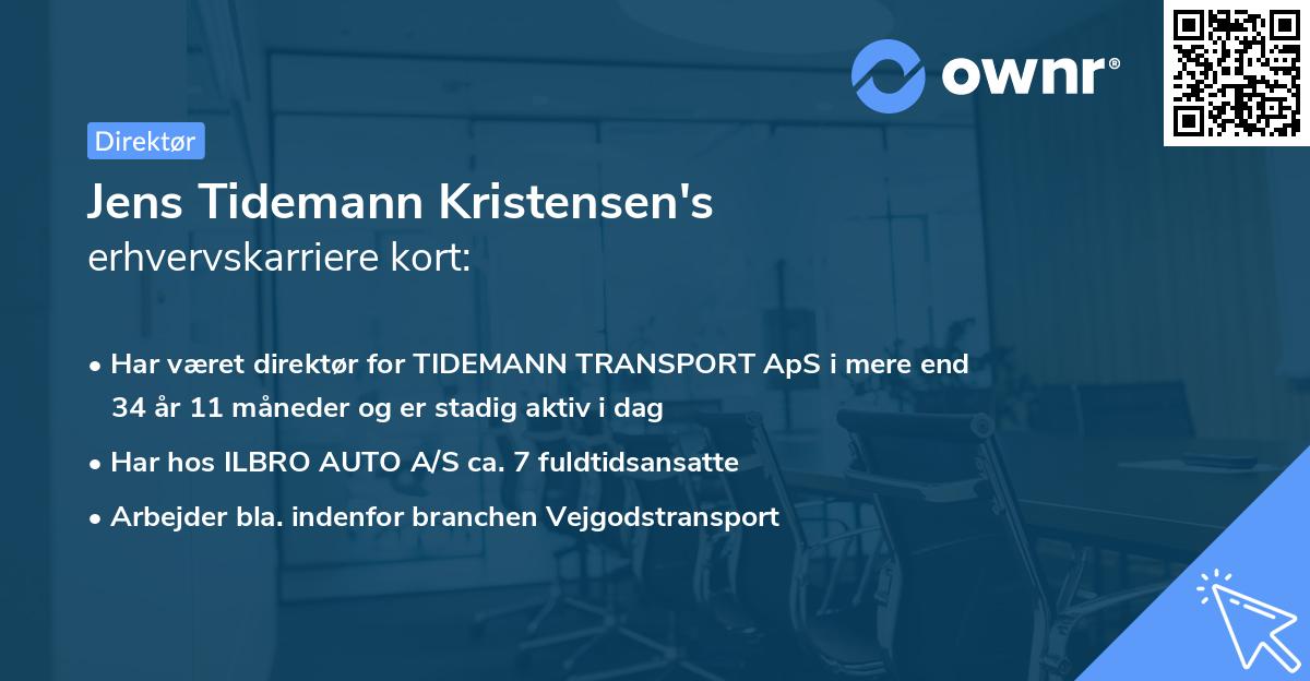 Jens Tidemann Kristensen's erhvervskarriere kort