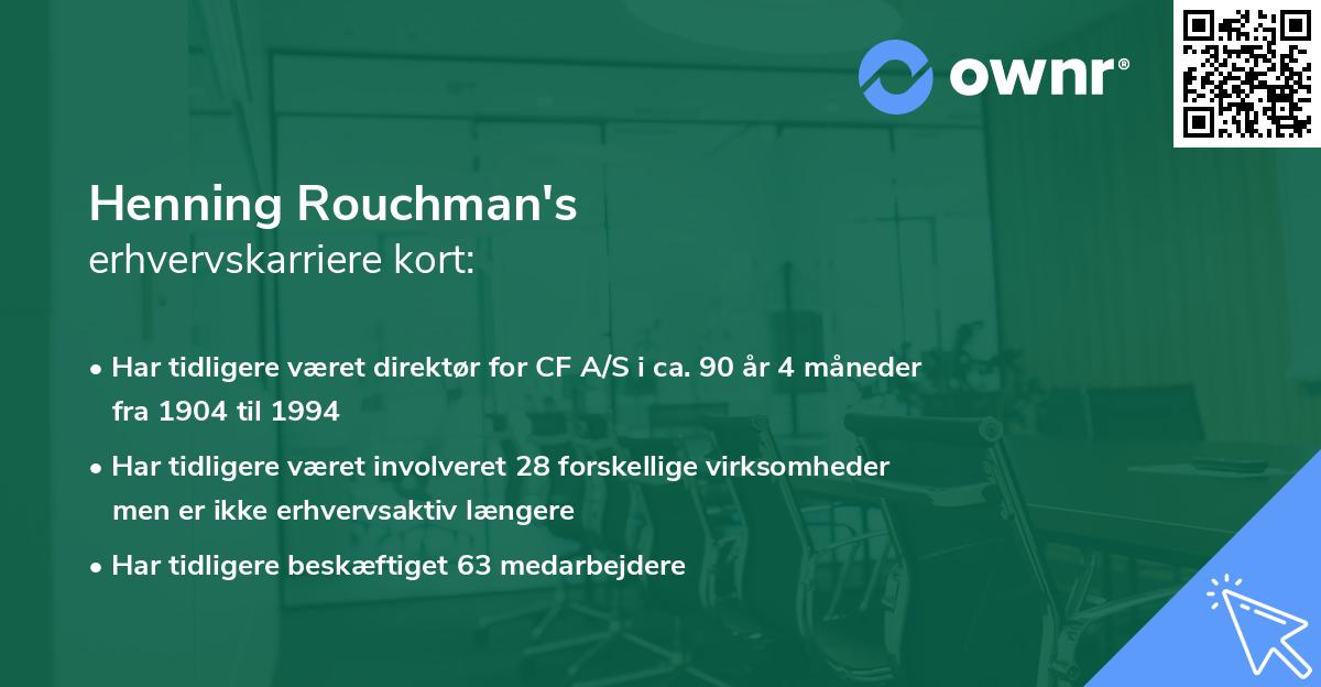 Henning Rouchman's erhvervskarriere kort