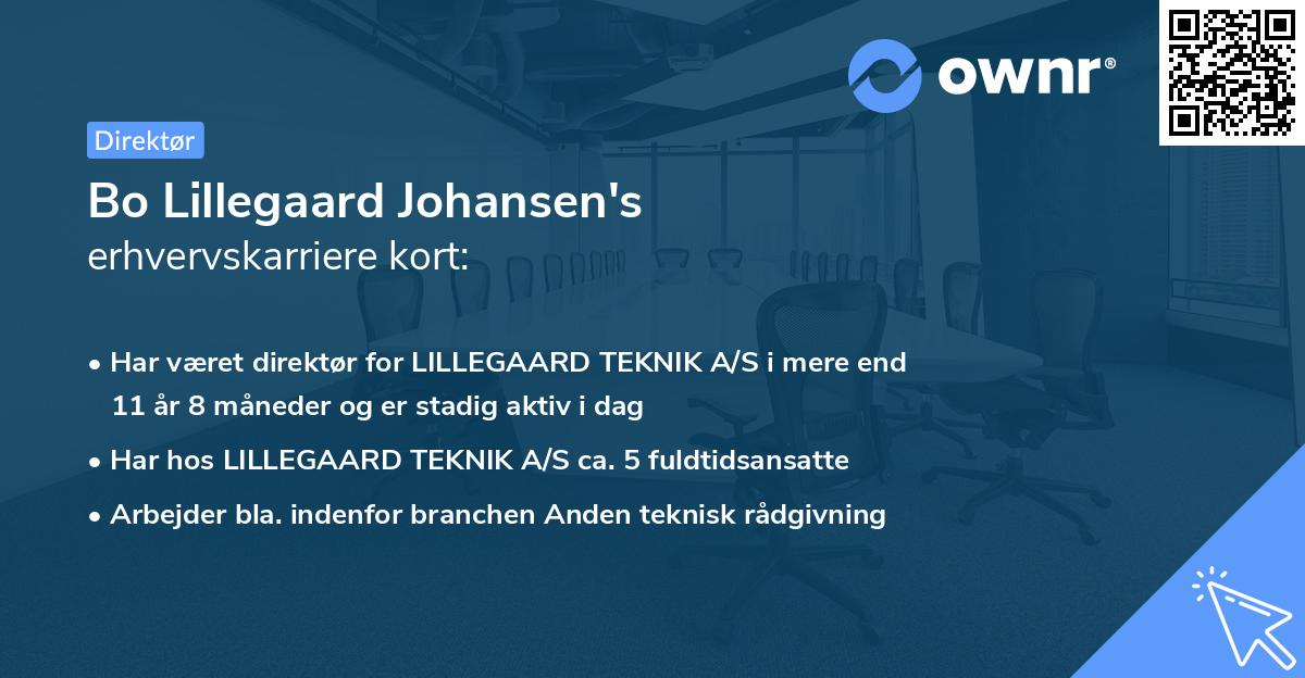 Bo Lillegaard Johansen's erhvervskarriere kort