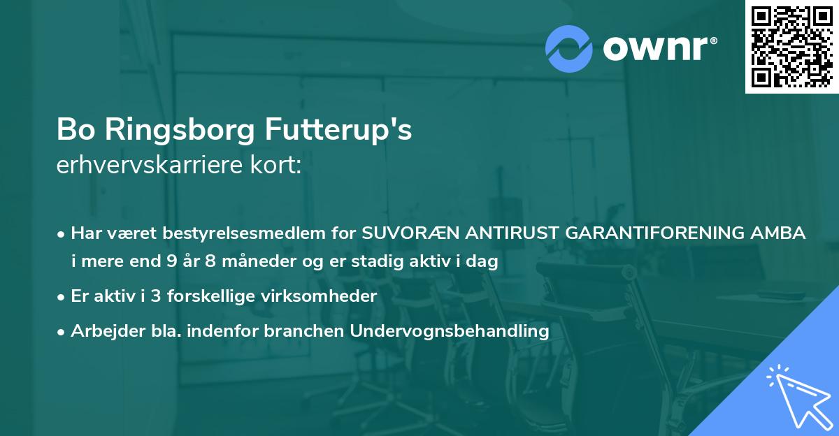 Bo Ringsborg Futterup's erhvervskarriere kort