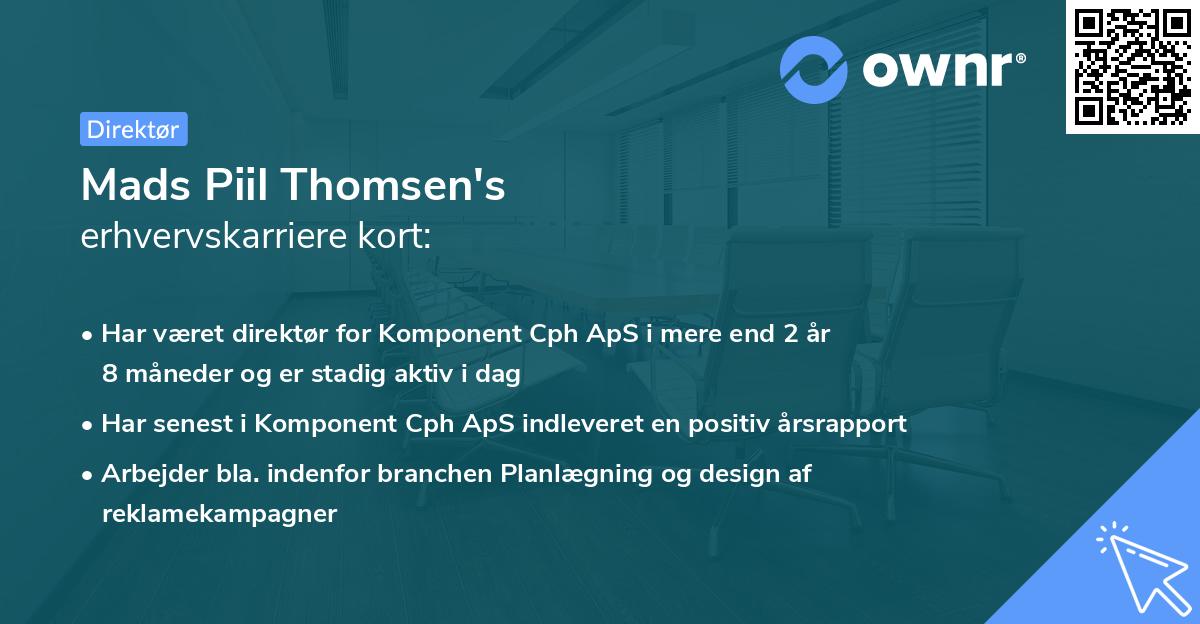 Mads Piil Thomsen's erhvervskarriere kort