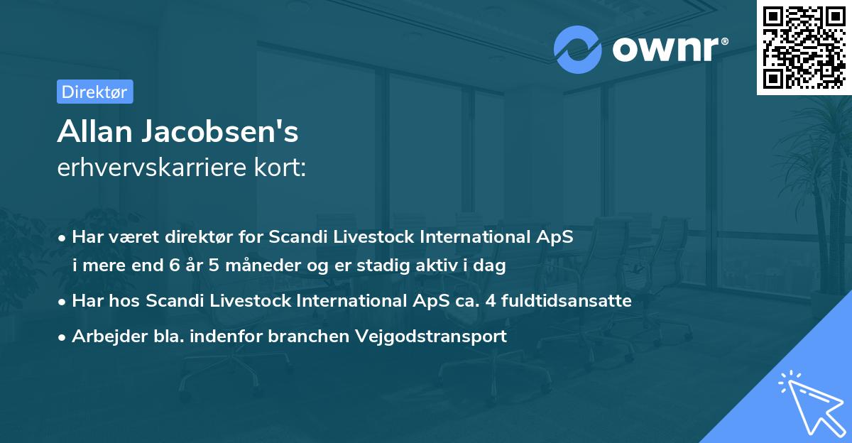 Allan Jacobsen's erhvervskarriere kort