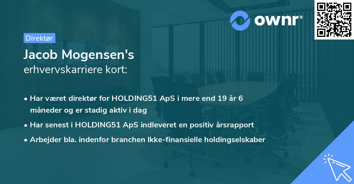 Jacob Mogensen's erhvervskarriere kort