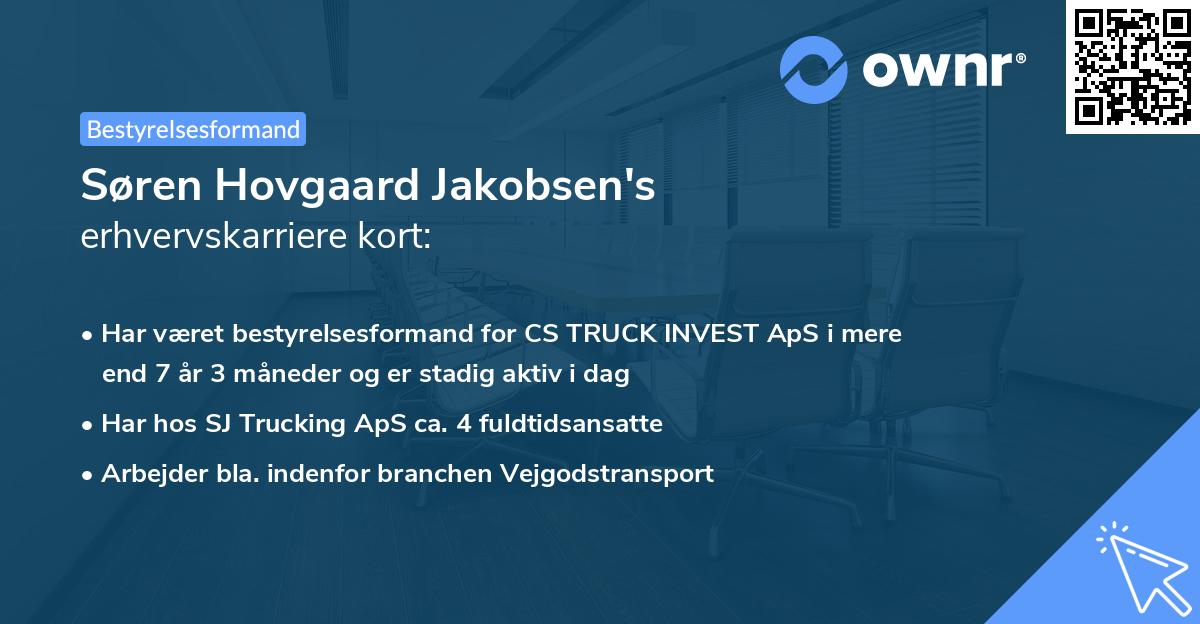 Søren Hovgaard Jakobsen's erhvervskarriere kort