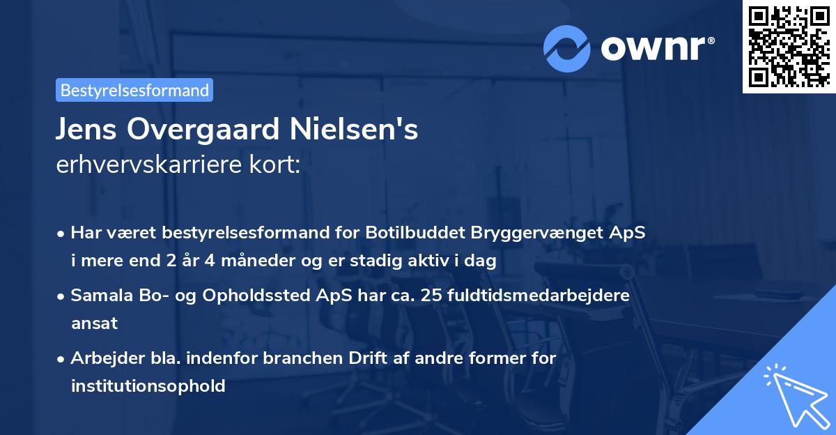 Jens Overgaard Nielsen's erhvervskarriere kort