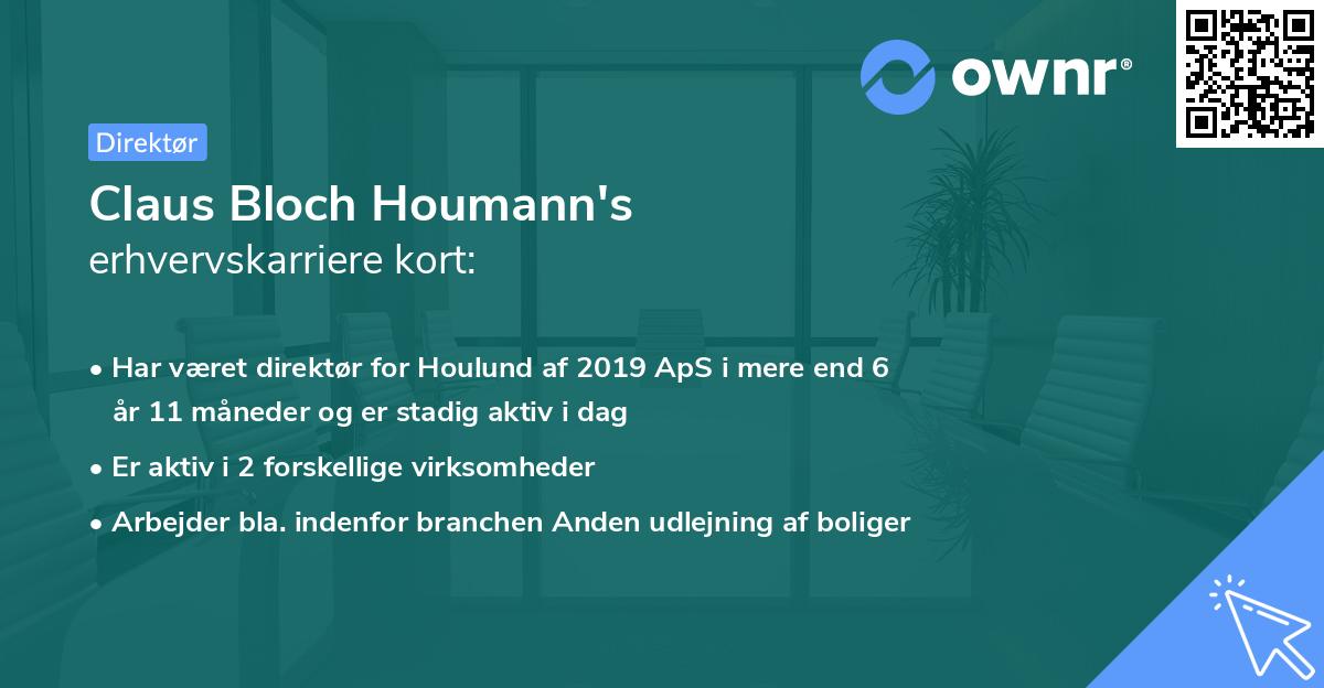 Claus Bloch Houmann's erhvervskarriere kort